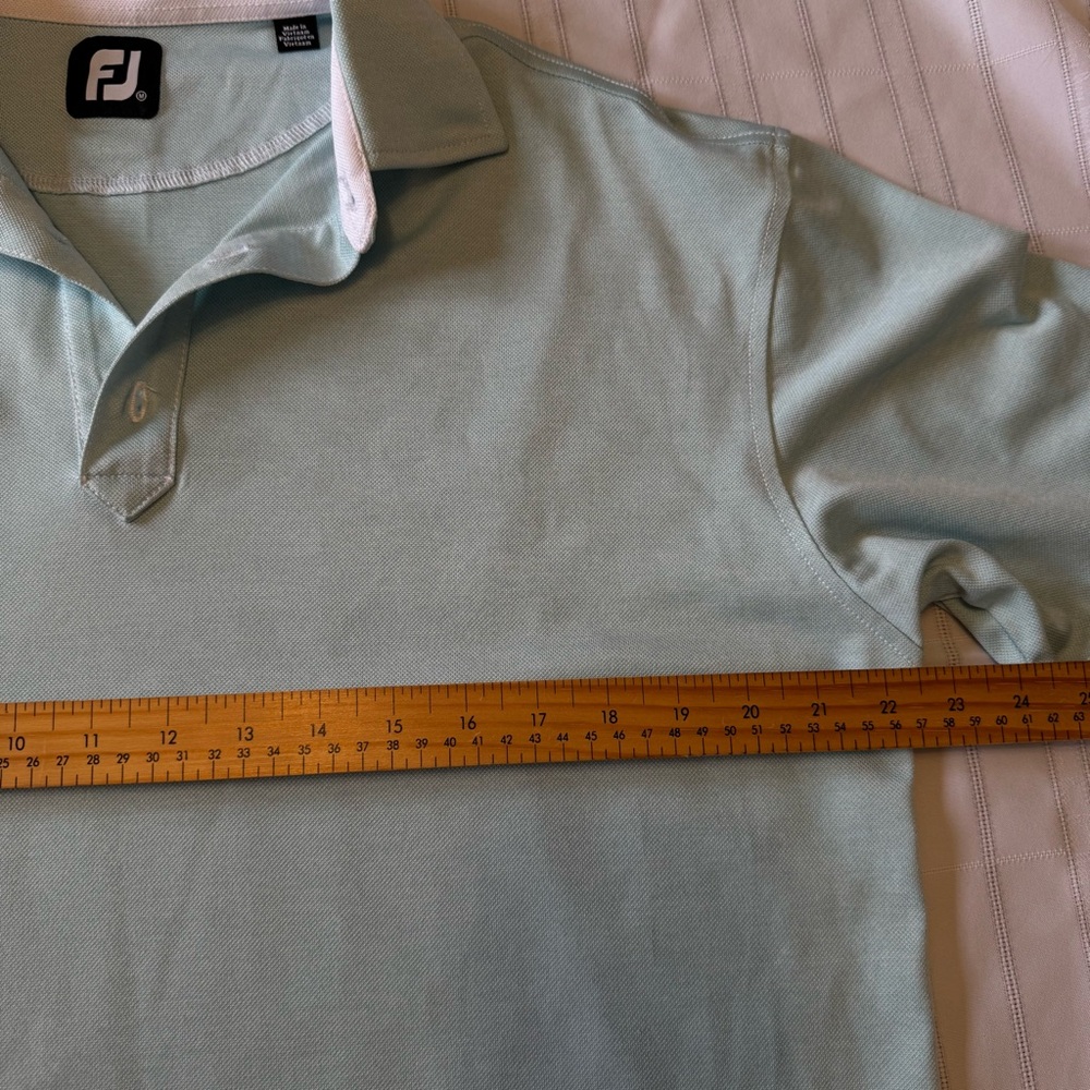 FootJoy FJ Golf Polo Shirt Men's Medium Light Green Donalda Club Performance - Picture 9 of 10